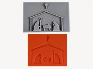 Nativity Scene Soap Stamp, 3"x2"
