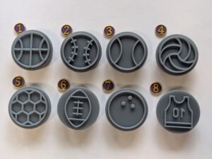 Sports: Basketball, Baseball, Tennis, Volleyball, Soccer, Football, Bowling, Jersey   Round Soap Stamp
