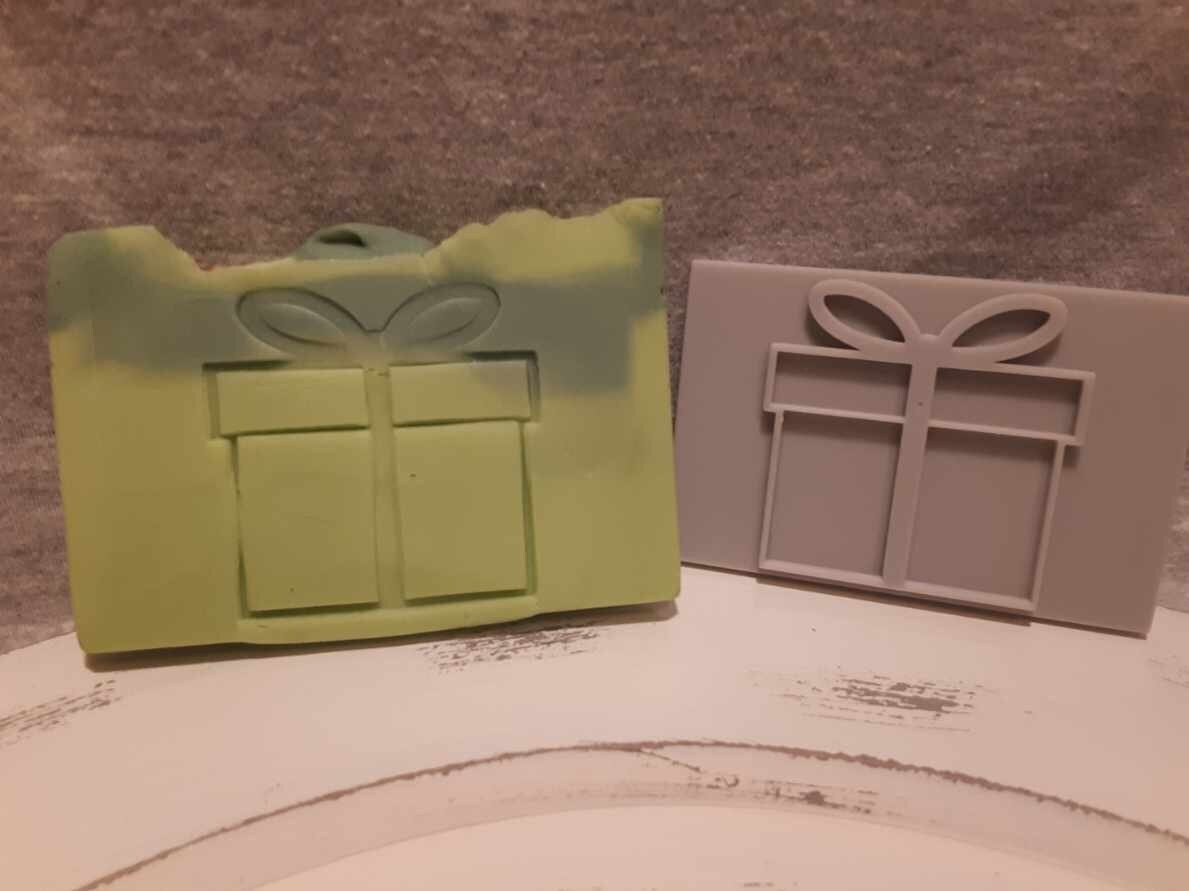Wrapped Present Soap Stamp, 3″x2″ Wrapped Present Soap Stamp, 3"x2"