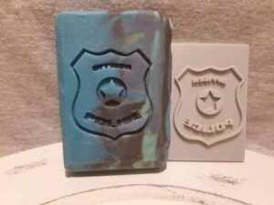 Police Officer Badge Soap Stamp, 3"x2"