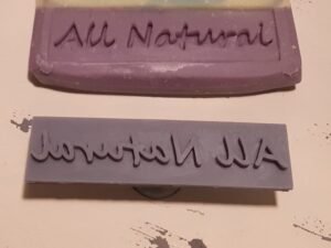 Side Text "All Natural" Soap Stamp, 3"x3/4"
