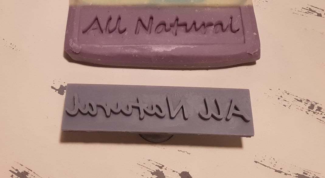 Side Text “All Natural” Soap Stamp, 3″x3/4″ Side Text "All Natural" Soap Stamp, 3"x3/4"