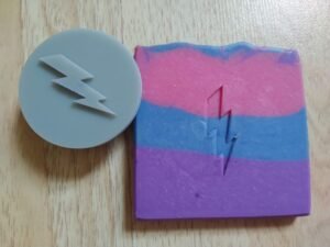 Lightning Bolt  Round Soap Stamp
