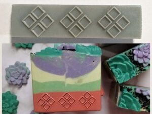 Diamonds Border Side Soap Stamp, 3"x3/4"