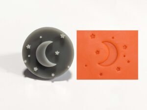 Moon and Stars  Round Soap Stamp