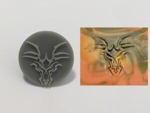 Dragon Head  Round Soap Stamp