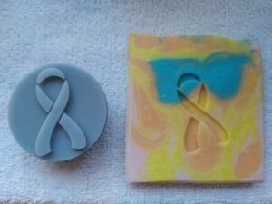 Ribbon, Breast Cancer Awareness  Round Soap Stamp