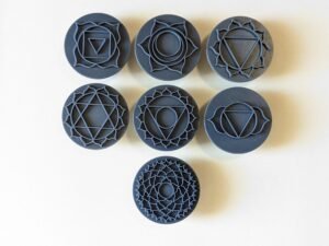 Chakra: Root, Sacral, Solar Plexus, Heart, Throat, Third Eye, Crown   Round Soap Stamp