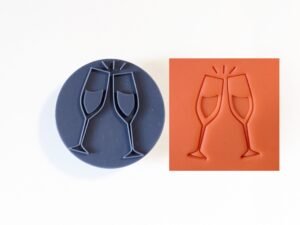 Wine Glasses Clink  Round Soap Stamp