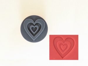 Layered Hearts  Round Soap Stamp