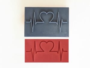 Heartbeat Heart Line Soap Stamp, 3"x2"
