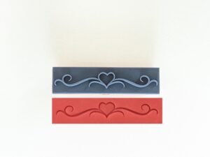 Heart Flourish Side Soap Stamp, 3"x3/4"