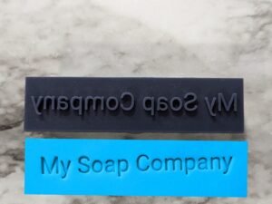 Custom Side Text Soap Stamp, 3"x3/4"