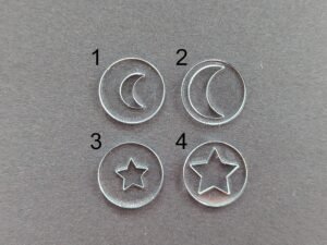 Night Stars and Moons Soap Extruder Discs, 18mm to 57mm
