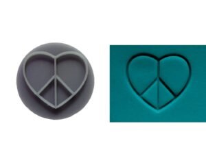 Heart Peace Sign  Round Soap Stamp
