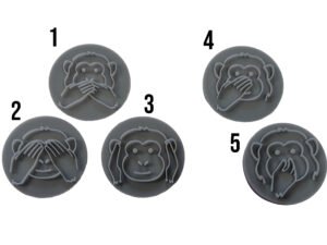 Wise Monkeys, See, Hear, Speak, Smell Round Soap Stamp